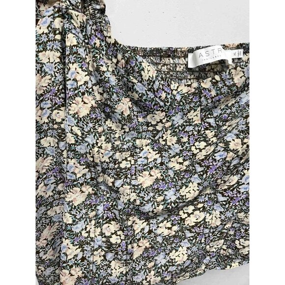 ASTR Brown Peach Floral Print Long Sleeve Corset Top Size XL - Picture 4 of 12